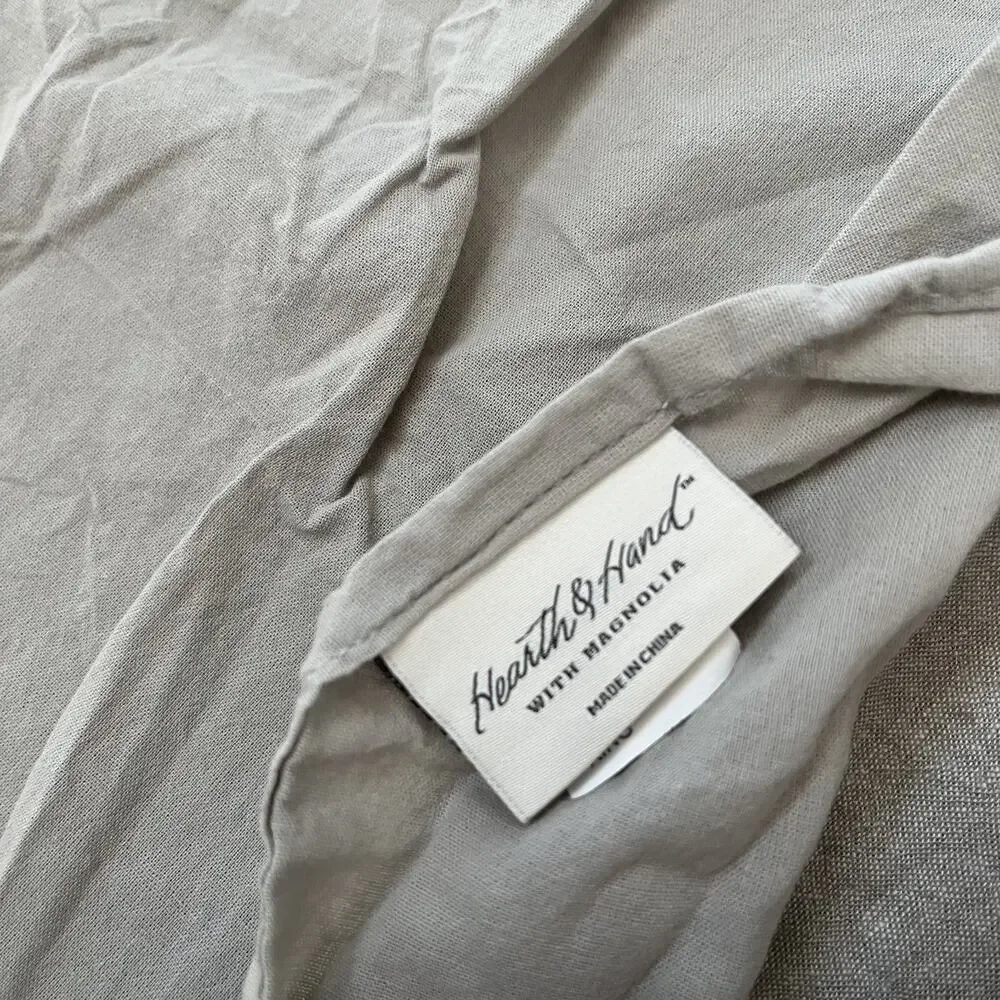 Magnolia Hearth & Hand Linen Blend King Pillowcase Pair Solid Heather Gray